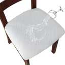 Genina Waterproof Seat Covers for Dining Room Chairs Covers Dining Chair Cover Kitchen Chair Covers (White, 4 Pcs)