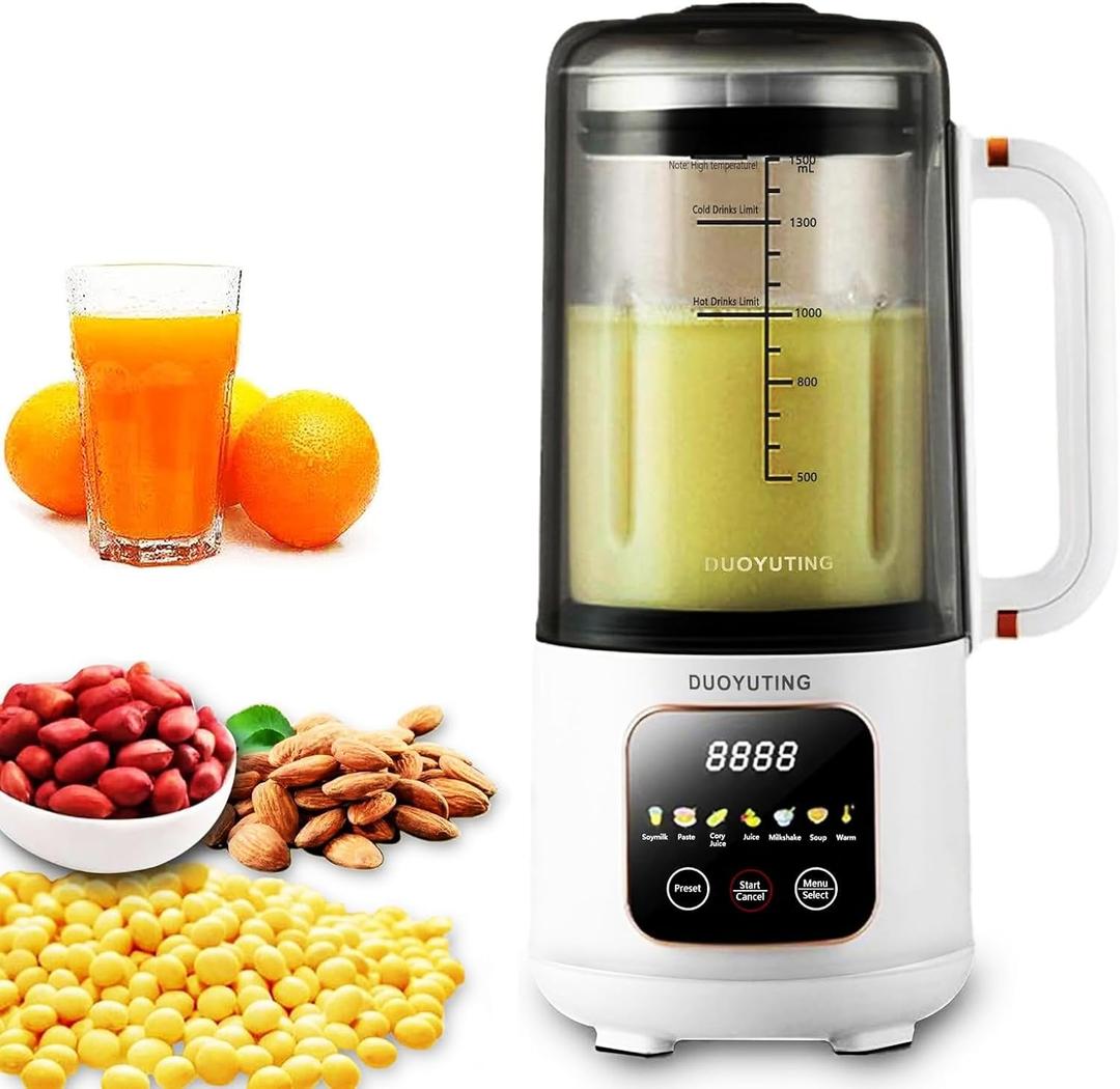 47 oz Soy Milk Maker Nut Milk Maker, Automatic Homemade Plant Milk, Oat Milk, Coconut Milk, Almond Milk, 24H Timer, Keep Warm.