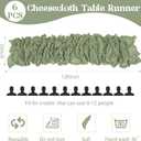6 Pack 10FT Cheesecloth Table Runner 20 x 120 inch Long Boho Rustic Gauze Romantic Cheese Cloth Sheer Table Runner for Wedding Dining Event Birthday Anniversary Party Decoration(Sage Green)