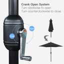 Sunnyglade 7.5' Patio Umbrella Outdoor Table Market Umbrella with Push Button Tilt/Crank, 6 Ribs (Black)