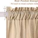 2 x Likiyol Linen Curtains for Living Room 63 Inch Length Farmhouse Ruffle Curtains for Bedroom Light Filtering Window Curtain Rustic Country Drapes Rod Pocket Window Treatments, Linen White, 2 Panels