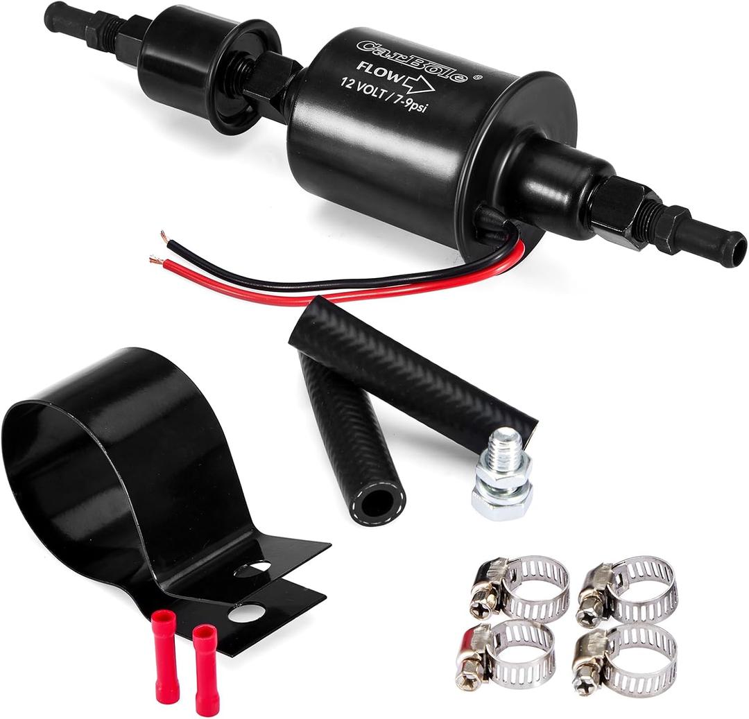 CarBole Universal Fuel Pump 12V Low Pressure 7-9 PSI, Inline Electric Gasoline Diesel Pump for Carburetors Cars Trucks Boats Engine Replacement, E8012S, FD0002, P60430, EP12S, 6414671
