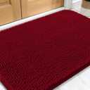OLANLY Dog Door Mat for Muddy Paws 34x21, Absorbs Moisture and Dirt, Absorbent Non-Slip Washable Doormat, Quick Dry Chenille Mud Mat for Dogs, Entry Indoor Entryway Carpet for Inside Floor, Red