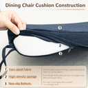 C-Hopetree Indoor Outdoor Dining Chair Cushions with Ties, Seat Pads for Kitchen with Washable Cover and Non-Slip Bottom, High-Resilient Foam, Waterproof, 17" x 16" x 2", Navy Blue, Set of 6