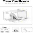 SEE SPRING X-Large Shoe Storage Box Fit Size 11, Clear Plastic Stackable Shoe Organizer for Closet, Space Saving Foldable Shoe Rack Sneaker Container Bin Holder, 12 Pack Clear