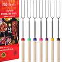 8 PCS Marshmallow Roasting Sticks, Telescoping Smores Sticks for Open Fire Pit, 32 Inch Long Marshmallow Toasting Barbecue Forks S'mores Skewers for Campfire Camping Hotdog Hot Dog Bonfire Grill