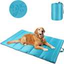BWOGUE Large Outdoor Dog Bed, Portable Waterproof Camping Mat, Washable Travel Mat with Carry Bag for Medium and Large Dogs, 47"X27" (Blue)