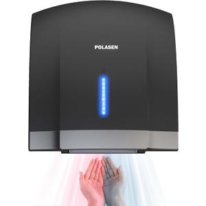 POLASEN Hand Dryer Commercial Black 110V Automatic Compact High Speed Air Wiper Dryer ADA Compliant for Industry Business Restrooms