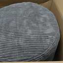 HIGOGOGO Round Stuffed Pouf Ottoman, Corduroy Poufs with Foam Chunk Filling, Furry and Fluffy Pouf Foot Stool Storage Ottoman, 20 X 15 Floor Poufs Foot Rest for Living Room, Dark Grey