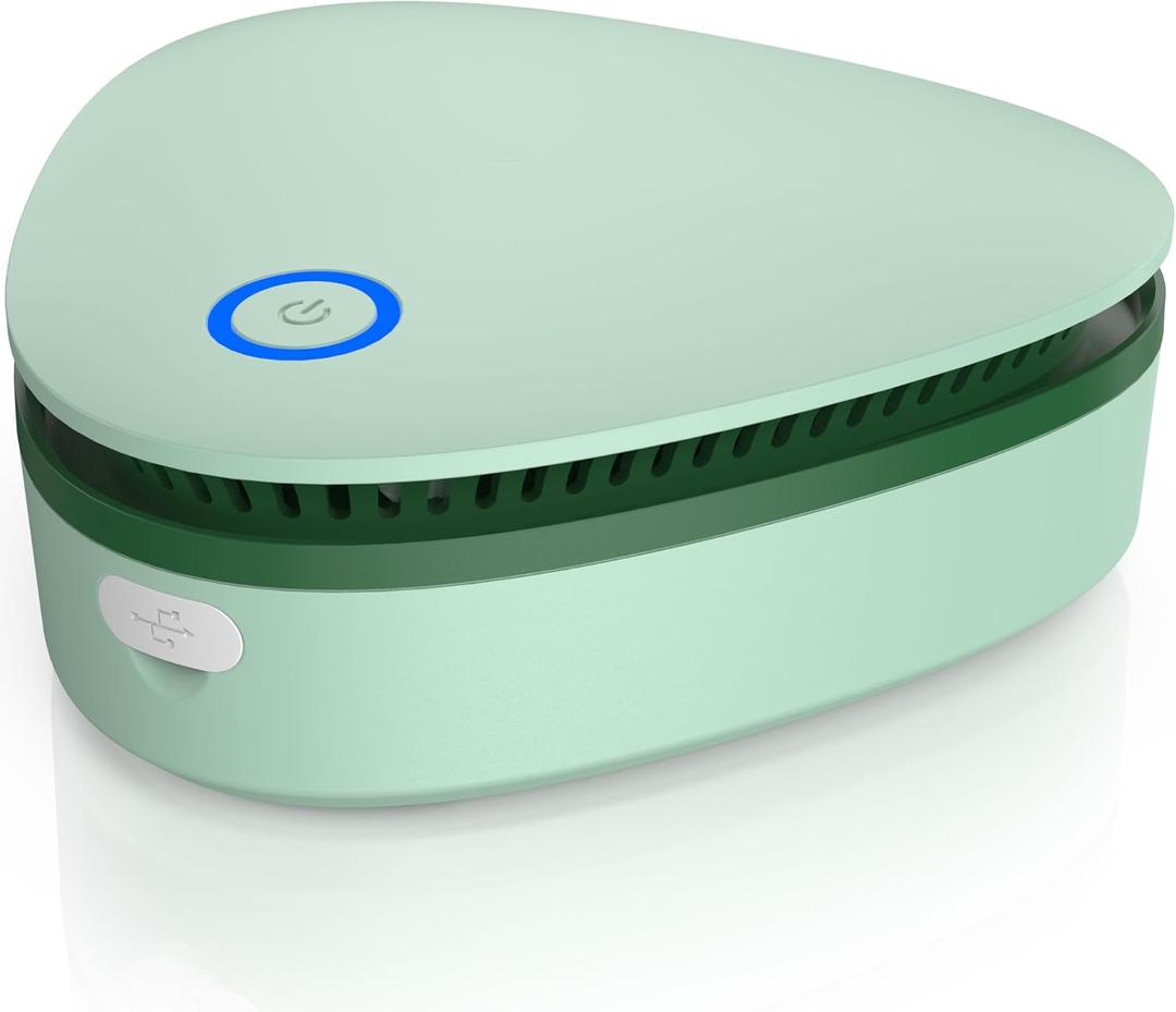 Mini Battery Powered 20mg/h Ozone Machine for Hunting Home Shoes cabinet Fridge Cat litter(green)