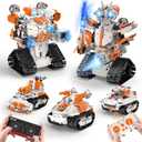 5in1 STEM Robot Building Toys for Kids, Remote & APP Controlled Robot Car Tank STEM Building Kit for Kids Science Learning, 689 Pcs DIY Building Blocks Set Gifts for Age 6 7 8 9 10 11 12+ Boys & Girls (White Black-5in1)