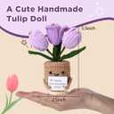 3 x RovyFota Crochet Tulip Gift – Handmade Present for Boyfriend, Girlfriend, Husband, or Wife – Perfect for Anniversary, Birthday, or Christmas – “Thank You” Gift for Him or Her (Purple)