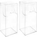 2Pcs Acrylic Makeup Brush Organizer with Lid, Clear Makeup Brush Holders Brush Storage Dust Proof Box Makeup Organizer for Dressing Tables and Vanity