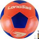 Foam Waterproof Soccer Ball USA Size 5 Kids Youth Adult Seamless High Durability Leisure Sports Beginners Club Competition Training(Mesh Bag,Pump Included) (Orange/Blue)