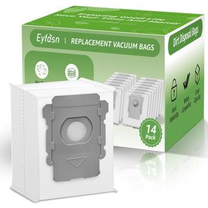 14 pack i7 Vacuum Bags Compatible with irobot for Roomba i7+, i1+, i2+, i3+, i4+, i5+, i6+, i8+, j6+, j7+, j8+, j9+, s9+, Combo i5+, j5+, j7+, j9+ Clean Base Automatic Dirt Disposal Models