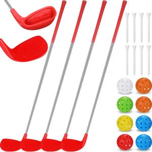 Realspring 2 Pack 36" Backyard Golf Club Set with Oversize Heads Golf Club for Home Backyard Bucket Game Chipping Clubs Outdoor Indoor Training Practice Gift for Adults(Red,36 Inch)