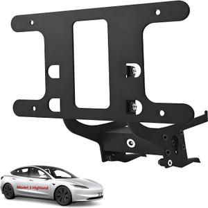 No Drill Front License Plate Holder for Tesla Model 3 Highland (2024-2026 New Version) - Aluminum Holder, Clip-On Design with Safety Design, Anti-Theft Lock