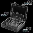 7 Pack Mixed Sizes Rectangular Mini Plastic Containers Clear Plastic Storage Boxes with Hinged Lids Empty Beads Organizers for Small Items Art Craft Jewelry Projects