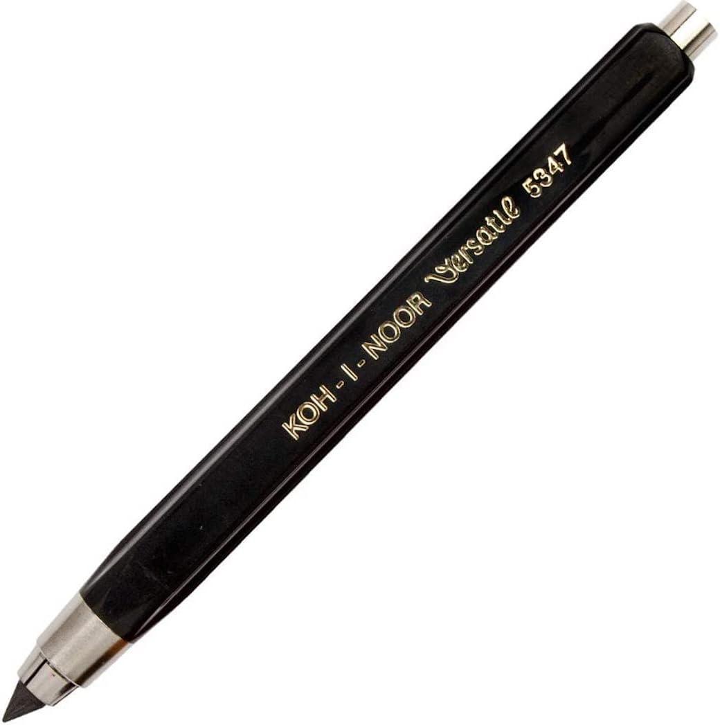 Koh-I-Noor Mechanical Hardtmuth Lead Holder with 5.6mm x 120mm Lead, Black with Clip, 1 Each (5347PN1005KK) Koh-I-Noor Mechanical Hardtmuth Lead Holder with 5.6mm x 120mm Lead, Black with Clip, 1 Each (5347PN1005KK)