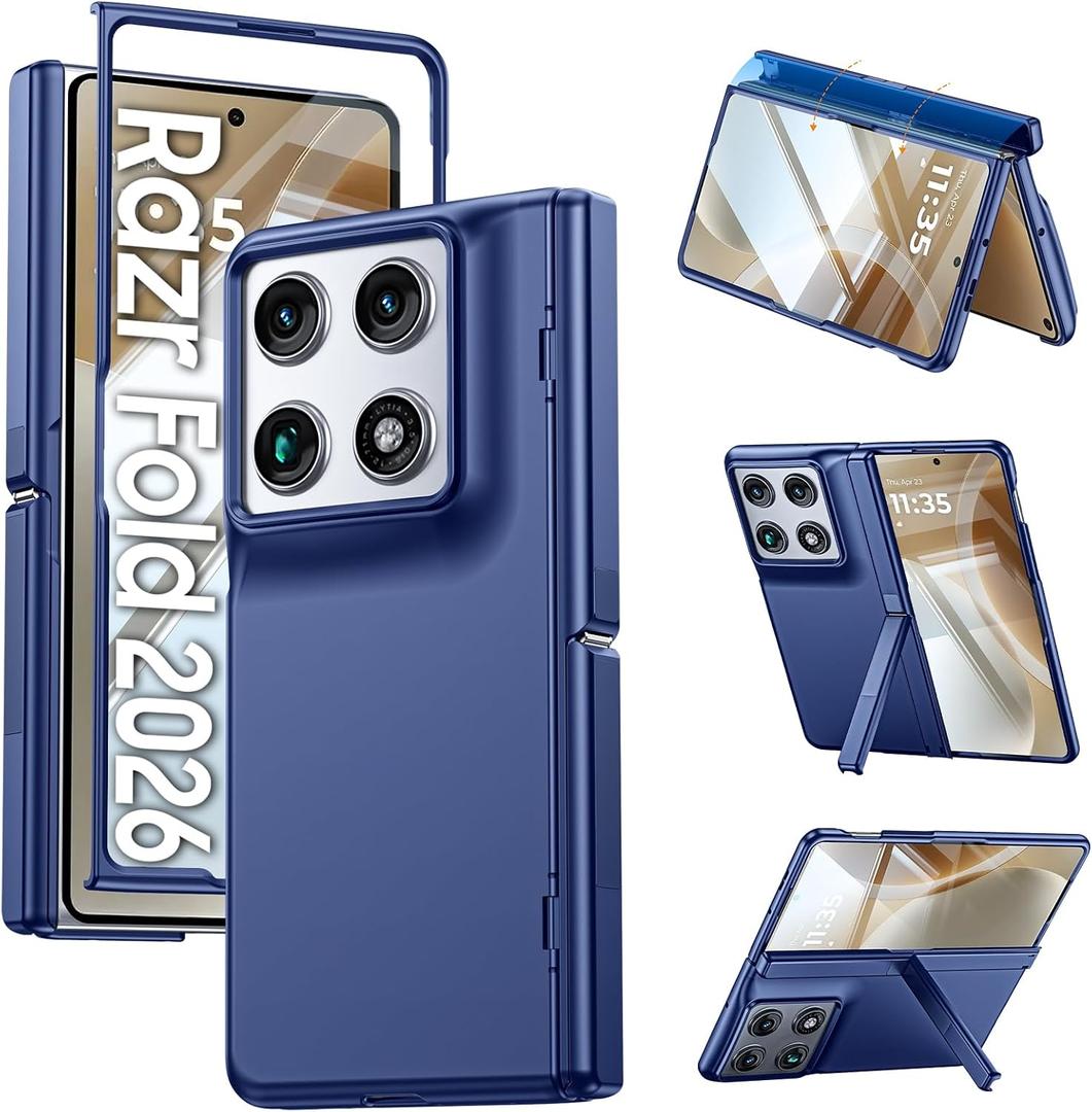 GooseBox for Motorola Razr Fold Case 2026 Phone Case Built-in Screen Protector & Hinge Protection & Hidden Kickstand Razr Fold Case with Full Body Shockproof Protective Phone Case for Moto Razr Fold