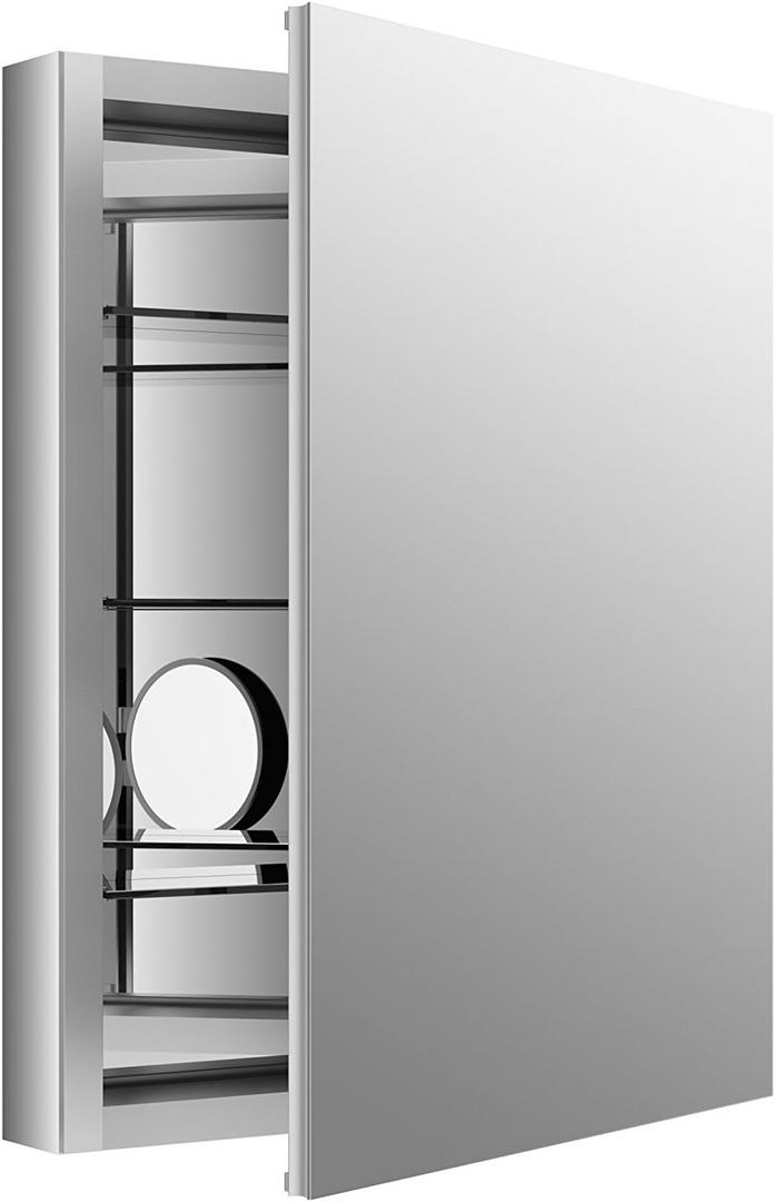 Kohler 99007-NA Verdera® Recessed or Surface Mount Bathroom Medicine Cabinet with Mirror, Bathroom Wall Cabinet with Interior Magnifying Mirror, Slow-Close Doors, 24 in. W x 30 in. H