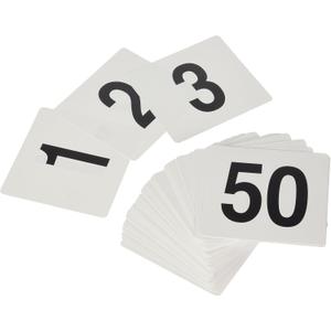New Star Foodservice 23176 1 to 50-Double Side Plastic Table Numbers, 4 by 4 Black on, White