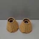 2 Pcs Small Rattan Lamp Shades, Scalloped Woven Lampshade 3"top x 6"bottom x 5-1/4"slant Height Boho Lamp Shade Chandelier or Accent Lamp (E26 Base)