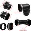 RV and Camper Sewer Waste Plumbing Connection System Kit Black with Adapters Compatible with 3" PVC Pipe RV Sewer Hose Fittings RV Sewer Adapter
