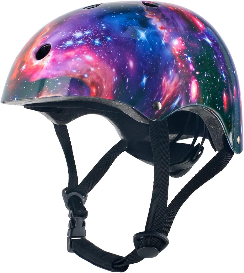 Adjustable Kids Bike Protective Helmet for Boys Girls Toddler, CPSC Safety Certified Galaxy Kids Helmets for Multi-Sports Skateboard Scooter Bike Cycling Skating Rollerblading, M