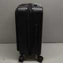 Carry On Luggage 22x14x9 Airline Approved, FLO5 Expandable Polycarbonate Suitcase with Front Pocket (FX-Core, Black, 20 Inch)