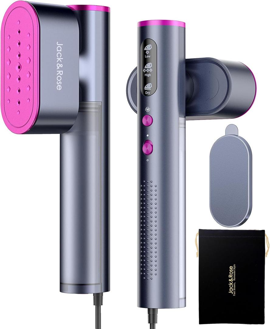 Jack  Rose Travel Steamer for Clothes,100-220V Portable Iron,15s Heat Up,Steamer  Iron 2 In 1, Travel Size,Large Ceramic Heat Panel,for Global  Europe (Purple) Jack  Rose Travel Steamer for Clothes,100-220V Portable Iron,15s Heat Up,Steamer  Iron 2 In 1, Travel Size,Large Ceramic Heat Panel,for Global  Europe (Purple)