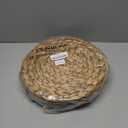 CENBOSS Woven Placemats (13.5" Set of 6, Brown Wash) Round Placemat, Wicker Place mats, Rattan Place mat, Plate Chargers