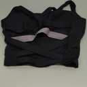 romansong Strappy Yoga Sports Bras for Women Padded Criss-Cross Back Tank Tops (Medium, Black)