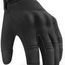 NoCry Water Resistant Tactical Shooting Gloves for Men with Soft Padded Knuckle Guards and Reinforced Palm with Non-Slip Grip  Ideal Heavy Duty Black Airsoft Gloves (Small)