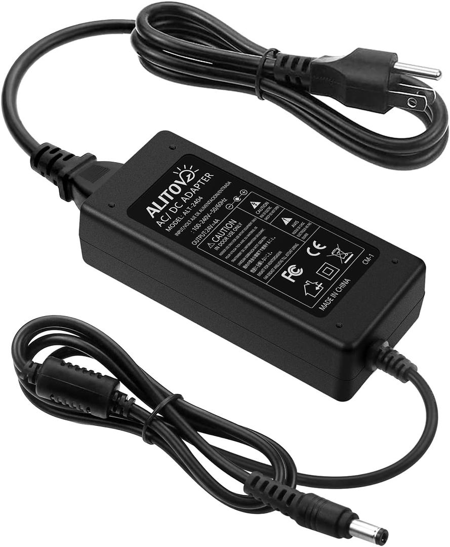 ALITOVE 24V Power Supply 4A 96W AC/DC Adapter 100-240V AC to DC 24 Volt Converter 4amp 3.75A 3.5A 3.3A 3.2A Transformer 5.5x2.5mm for LED Strip AMS-2-Pro CCTV Camera LCD Monitor Massage Chair