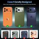 Uyiton Compatible with iPhone 17 Pro Max Camera Lens Protector - [Not Easy to Break][Strong Adsorption][Case-Friendly] Metal Tempered Glass Rear Camera Screen Cover - Deep Blue