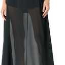 The Drop Women's Dierdre Sheer Maxi Skirt (Large, Black)