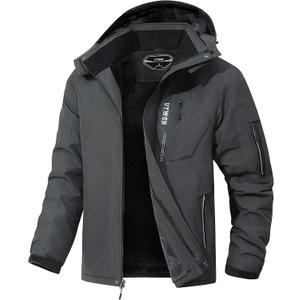 Men's Ski Jacket Winter Warm Snow Coat Waterproof Windbreaker Hooded Work Outerwear Snowboarding Jackets (Medium, Darkgrey)