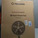 PELONIS PFS45A5BBB 18 inch 5-Blade Oscillating, Adjustable Standing Pedestal Remote, LED Display, 5 Speed Setting and 7-Hour Timer Fan, Black