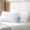 Hypoallergenic Soft Down Alternative Filling with Cotton Shell Hotel Quality Pillows, Breathable, Ideal for Side, Back and Stomach Sleeper, Oeko-TEX Certified Queen Size Set of 2