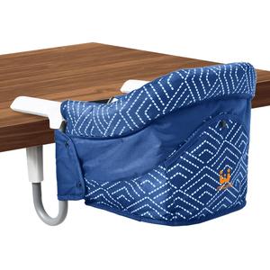 MTWML Portable High Chair for Table, Hook On High Chair That Attaches to Table, Space Saver Clip On Counter Seat for Baby, Easy Clean Baby Feeding Clamp Seat with Carry Bag for Travel(Stripe-Blue)