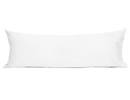 Body Pillowcase 100% Cotton 1 Piece Body 21"x54" Bright White