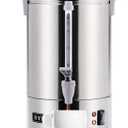 SYBO Commercial Grade Stainless Steel Percolate Coffee Maker Hot Water Urn for Catering, 50-Cup 8 L, Grey