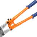 WADFOW 18" Medium Size Bolt Cutter: Soft Grip Rubber Ergonomic Handle Cutters Cutting Fence, Steel Wire, Chain, Screws, Rivet and Medium Padlock, Heavy-Duty