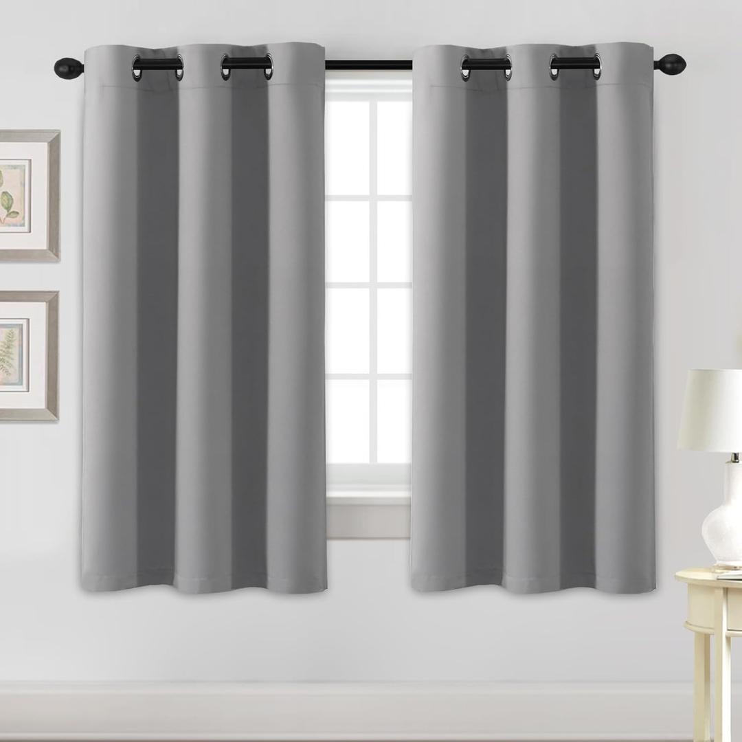 H.VERSAILTEX Blackout Curtains for Bedroom Thermal Insulated Room Darkening Living Room Curtains 63 Inch Long Grommet Privacy Protection Window Curtain Panels/Drapes for Nursery, 2 Panels, Dove Grey
