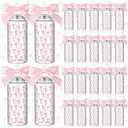 Pink 24 Pcs Bow Gift Cups Bulk for Women Girls Birthday Party Favors Supplies 14 oz Reusable Plastic Tumbler Cup with Lids Straws Pastel Coquette Bow Gifts Cups for Party Decorations