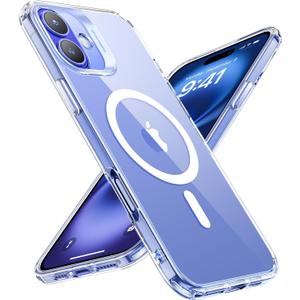ESR for iPhone 16 Plus Case, Compatible with MagSafe, Shockproof Military-Grade Protection, Magnetic Phone Case for iPhone 16 Plus, Classic Hybrid Case (HaloLock), Clear