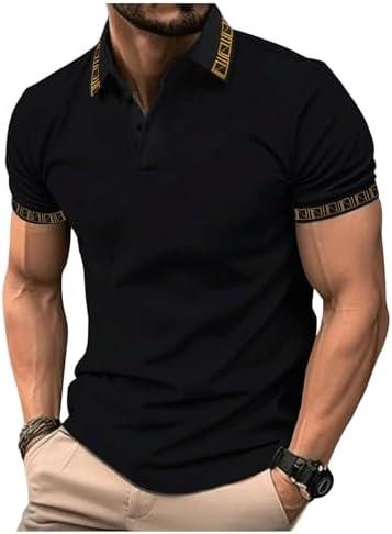 RoseSeek Men's Collared Neck Half Button Golf Shirts Short Sleeve Work Shirt Casual Performance Tops, XXL