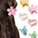 HAIMEIKANG Matte Butterfly Hair Claw Clips for Women Girls - 6 PCS Non-Slip and Strong Hold Hair Clips for Thin/Medium/Thick Hair
