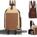 Cwatcun Camera Sling Bag, 2-in-1 as Single-shoulder Camera Bag or Small Camera Backpack with Waterproof Zipper for Travel, Anti-theft DSLR Camera Bag with Tripod Holder for Canon Nikon Sony Fuji-KHAKI